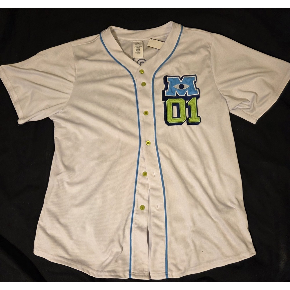 DISNEYLAND PIXAR MONSTER INC MIKE WAZOWSKI BASEBALL JERSEY SIZE L